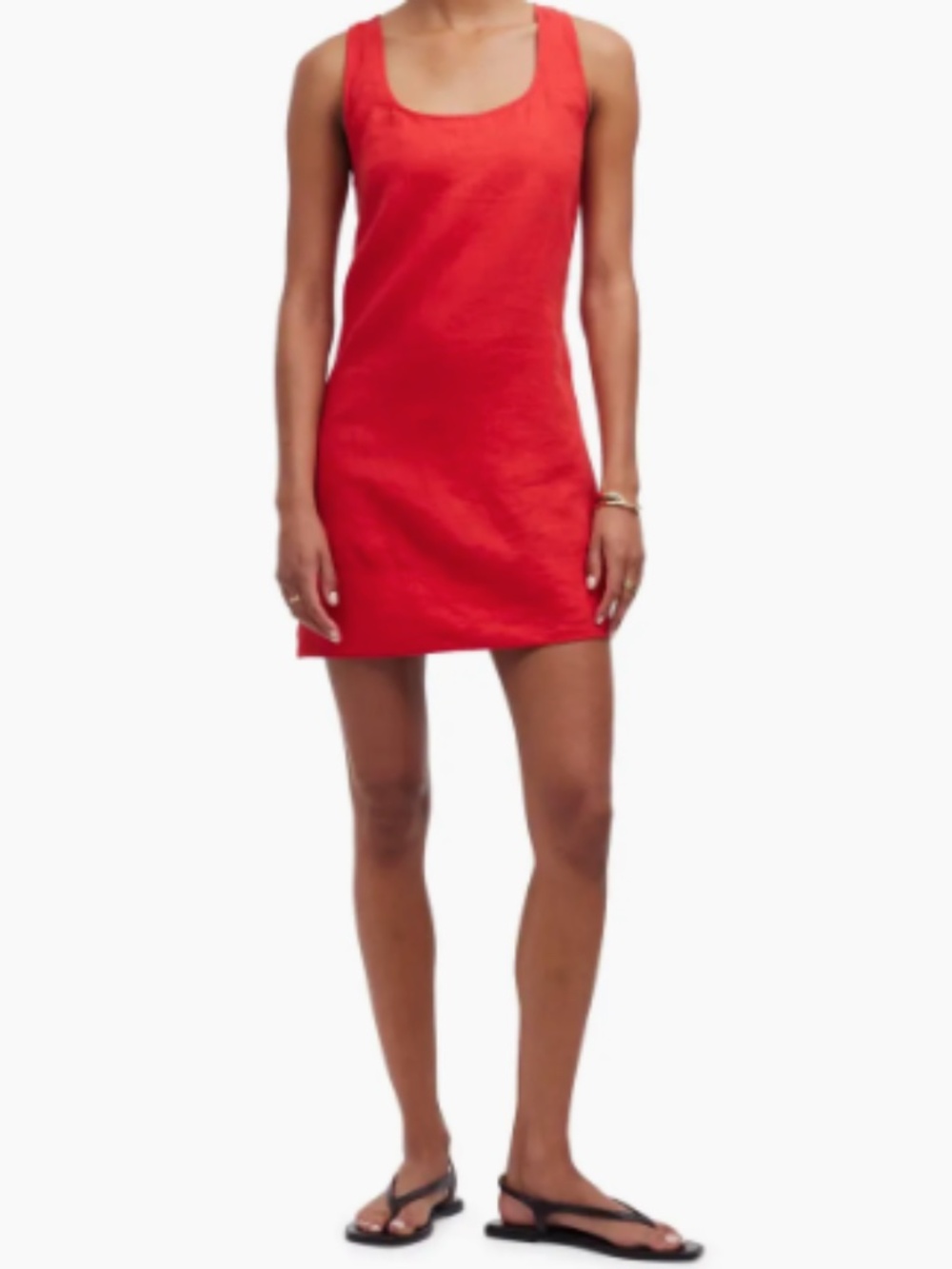 Madewell Women's Cross Back A-Line Linen Minidress - Rouge (Red) - Size 2